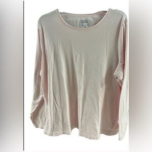 Croft & Barrow Light Pink Classic Long Sleeve Tee, 2X